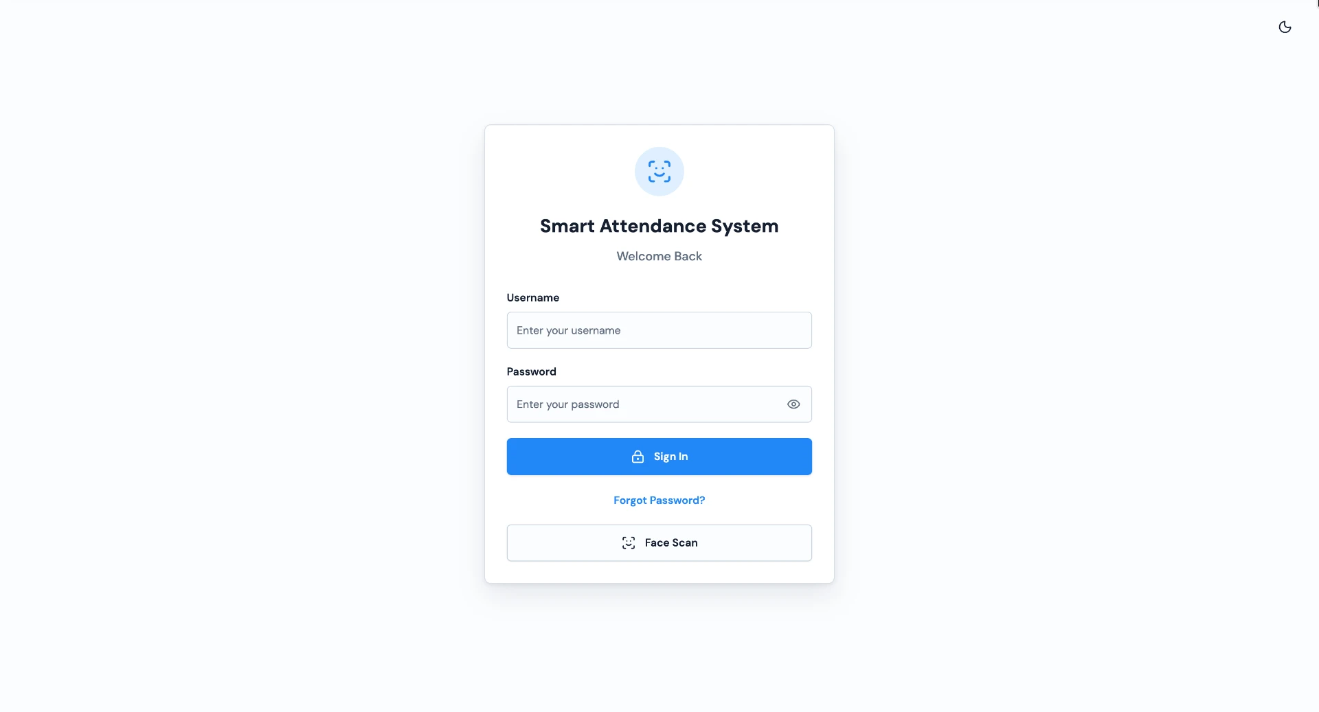 Smart Attendance Face Recognition System website preview