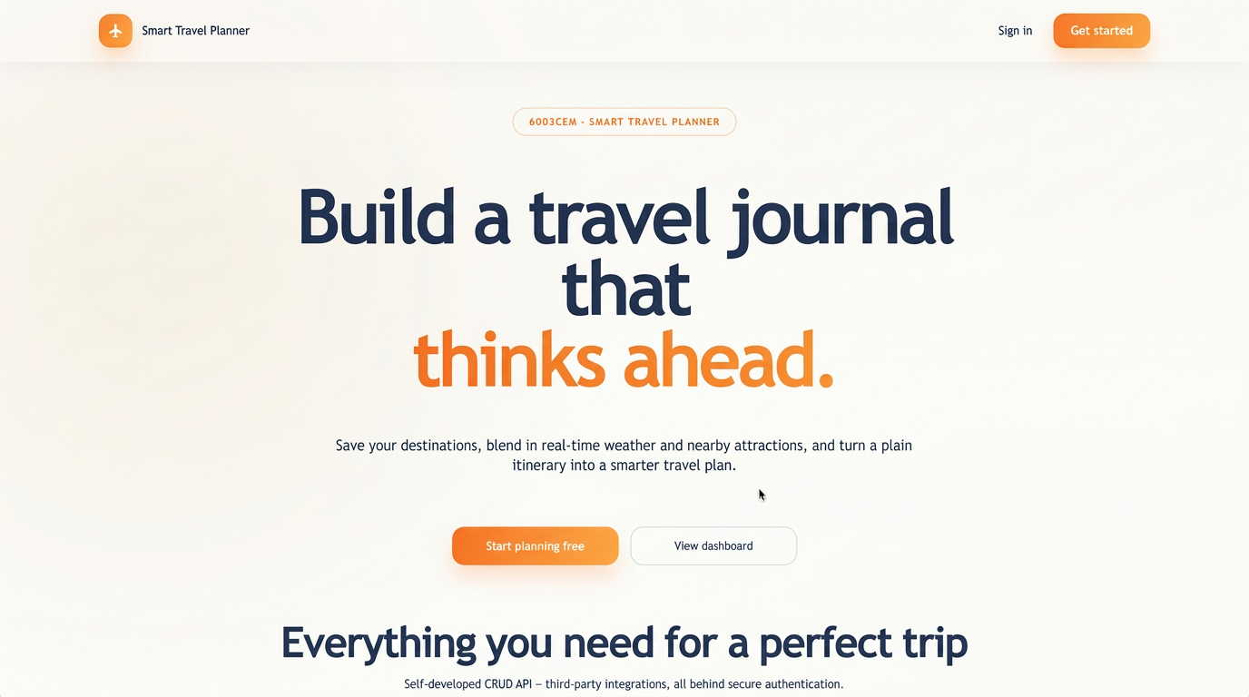 Smart Travel Planner website preview